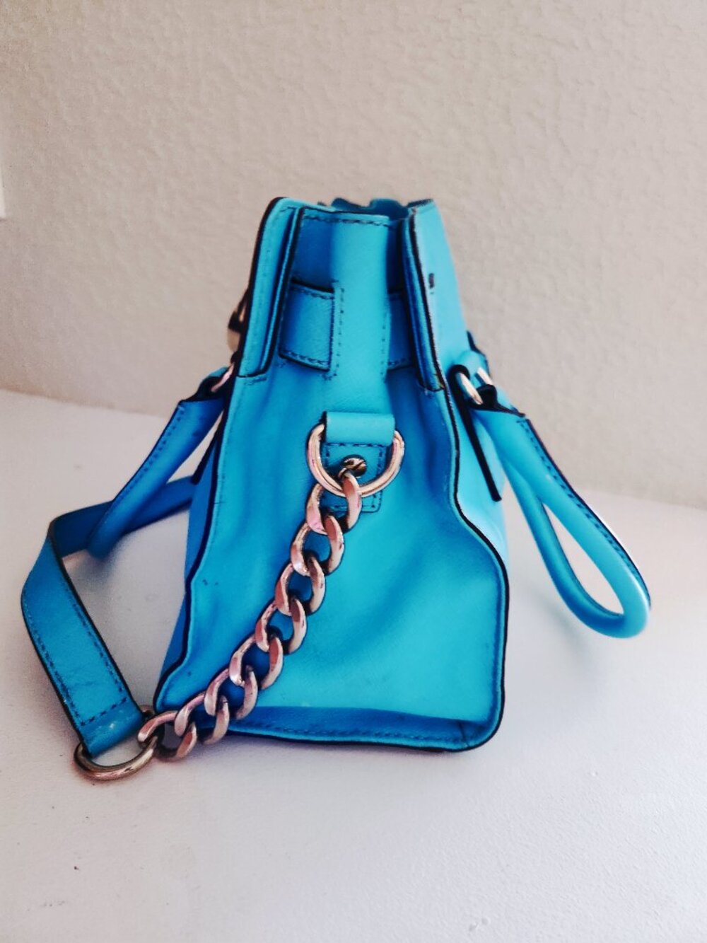 Michael Kors Hamilton Turquoise Shoulder Bag - Picture 6 of 10